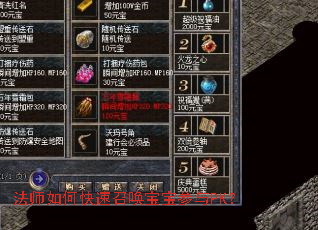 法师如何快速召唤宝宝参与PK? 法师如何快速召唤宝宝参与PK?