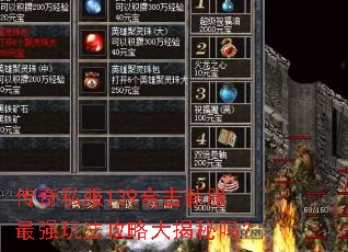 传奇私服139合击新服最强玩法攻略大揭秘吗? 传奇私服139合击新服最强玩法攻略大揭秘吗?